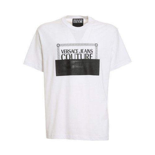  VERSACE JEANS COUTURE 男士印花棉質短袖T恤 72GAHP03 CJ00P 003 PLFSX