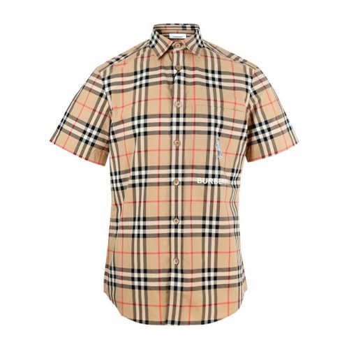  BURBERRY/博柏利 男士典藏米色棉質短袖襯衫 8032249 PLFSX
