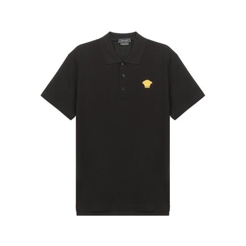  VERSACE/范思哲 男士黑色棉質美杜莎刺繡短袖polo衫  A87427 A237141 A2003