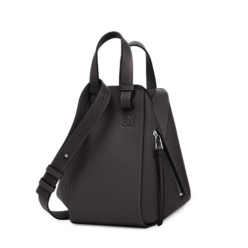 LOEWE/羅意威  Hammock系列 女士小號黑色經典小牛皮可拆卸肩帶徽標印花可拆卸肩帶單肩斜挎手提包0010110559