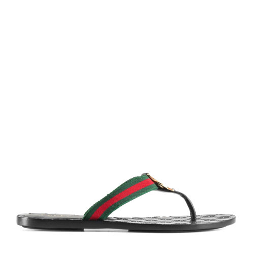 GUCCI/古馳 女士雙GLOGO條紋拖鞋人字拖丁字涼鞋夾腳拖鞋女鞋 270374-H9020-8476