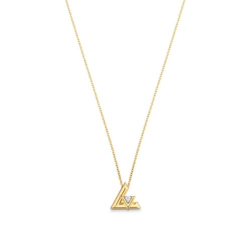  LV路易威登 22年秋冬 女士 吊墜 LV VOLT 1*w*8K金鉆石項鏈 Q93805 預定商品2-8周發貨