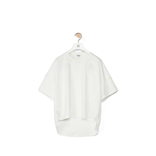  LOEWE羅意威 22年秋冬 女士 短袖t恤 Anagram embroidered cropped t-shirt in cotton S359341 預定商品1-3周發貨