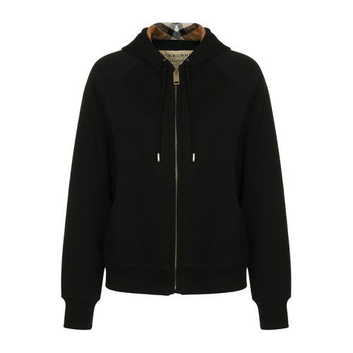 BURBERRY/博柏利 女士黑色棉質連帽夾克短款上衣外套 4038527