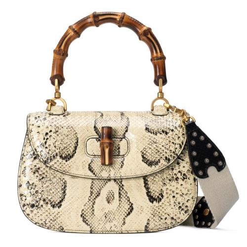  GUCCI古馳 22年秋冬 女士 Gucci Bamboo 1947 中號手提包 679632 L4RET 8887
