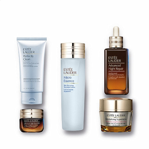 Estee Lauder/雅詩蘭黛  面部護理五件套（小棕瓶精華100ml+原生液200ml+眼霜15ml+洗面奶150ml+多效智妍乳霜75ml）