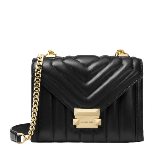 Michael Kors/邁克·科爾斯 女士羊皮經典款翻蓋皮質拼鏈條肩帶時尚單肩包斜挎包
