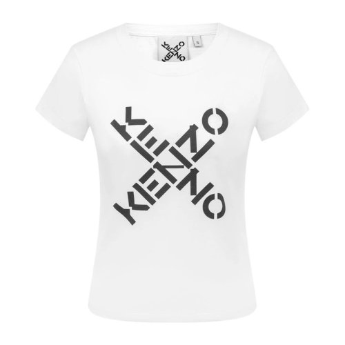 KENZO 高田賢三 女士 服裝  白色圓領字母LOGO印花棉質T恤 女士短袖T恤