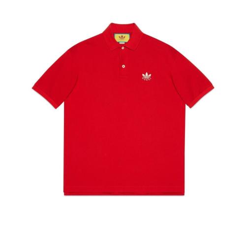  GUCCI古馳 22年秋冬 男士 adidas x Gucci聯名系列珠地棉Polo衫 700497 XJEL0 6290