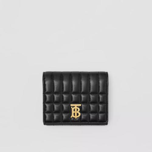  BURBERRY 22年秋冬 女士 Lola - 絎縫皮革小號(hào)蘿納折疊式錢夾 80623721