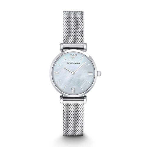 Emporio Armani/安普里奧阿瑪尼 阿瑪尼手表女士Watch簡約雙針貝母表盤鋼帶石英腕表AR1955