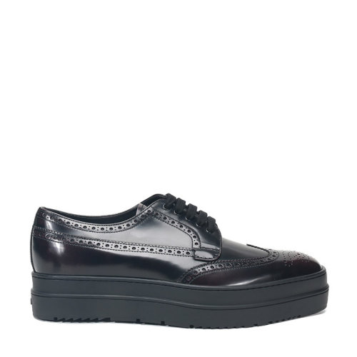 PRADA/普拉達(dá) 男士牛皮德比鞋皮鞋2EE285 P39