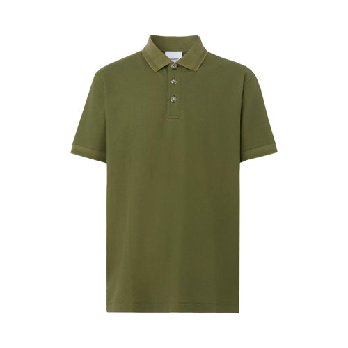BURBERRY/博柏利 22年秋冬新款 男士橄欖色棉質琺瑯紐扣短袖polo衫80552391