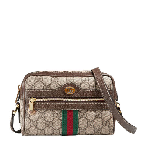 GUCCI 古馳 包袋  女士米色印花帆布單肩挎包 單肩包
