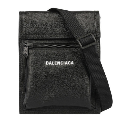 Balenciaga/巴黎世家 男士黑色小牛皮經典字母徽標印花裝飾單肩包斜挎包男包 655982-13MNX-1090