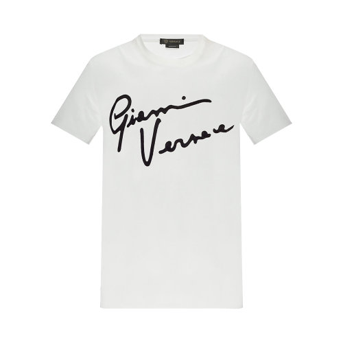 VERSACE/范思哲 男士白色棉質字母徽標印花短袖T恤 A85162-A228806-A2048