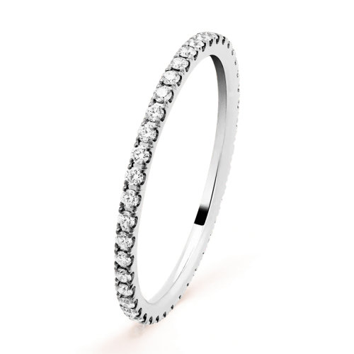Van Cleef & Arpels/梵克雅寶   經典款Félicité系列 18K金白金排鉆簡約大氣戒指  VCARO8BP00