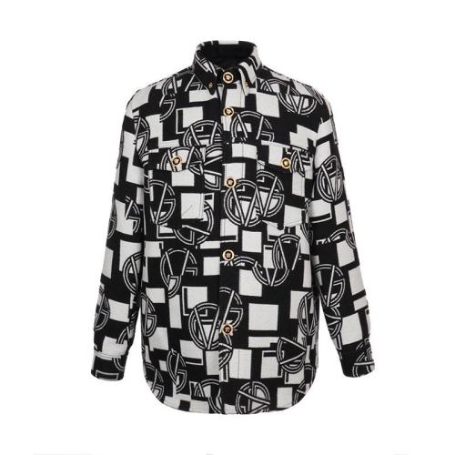  VERSACE/范思哲 男士黑色棉質長袖襯衫 A84146A231517 A425 PLFSX