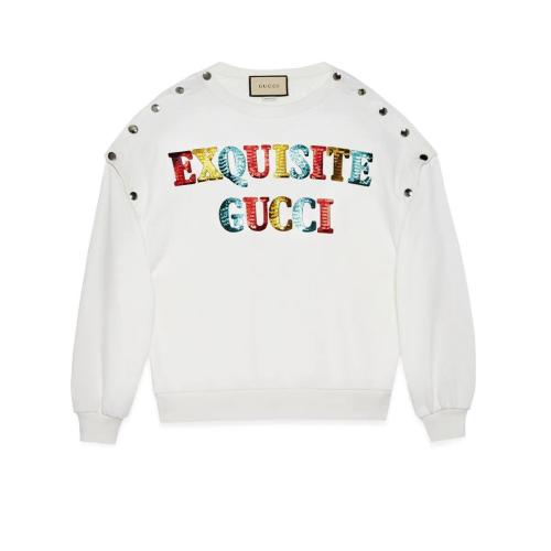  GUCCI古馳 22年秋冬 女士 “Exquisite Gucci”印花棉質衛衣 717416 XJEXN 9088