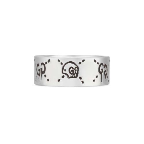  GUCCI古馳 22年秋冬 男士 GucciGhost_銀戒指 455318 J8400 0701