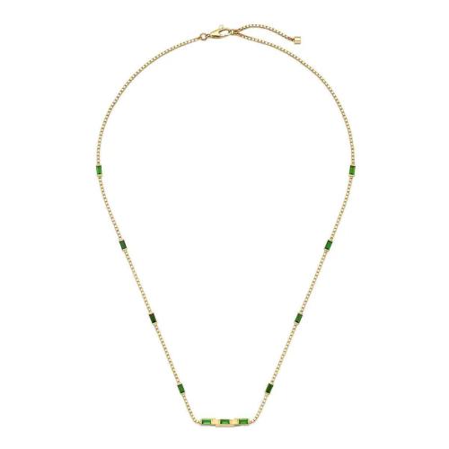  GUCCI古馳 22年秋冬 女士 Gucci Link to Love系列長階梯形綠碧璽項鏈 702394 J85H0 8268