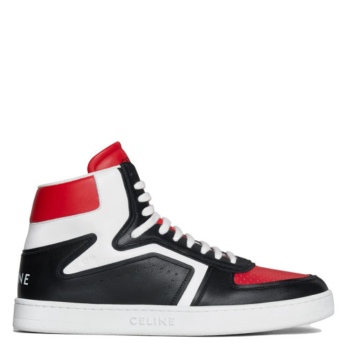 CELINE/賽琳      “Z” TRAINER CT-01系列 男士黑色/白色/紅色牛皮革高幫運動鞋342813338C.27BW