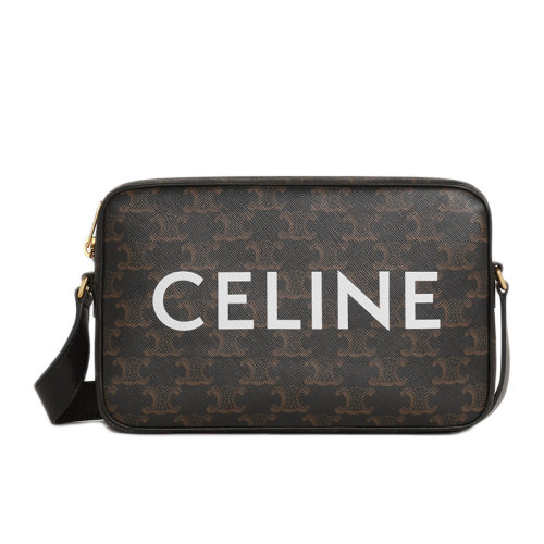 CELINE/賽琳 經典款 男士凱旋帆布徽標印花小牛皮中號郵差包斜挎包194502CIM.38NO