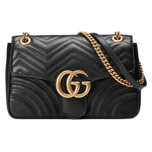 GUCCI古馳 22年秋冬 女士 GG Marmont系列中號絎縫肩背包 443496 DTDIT 1000