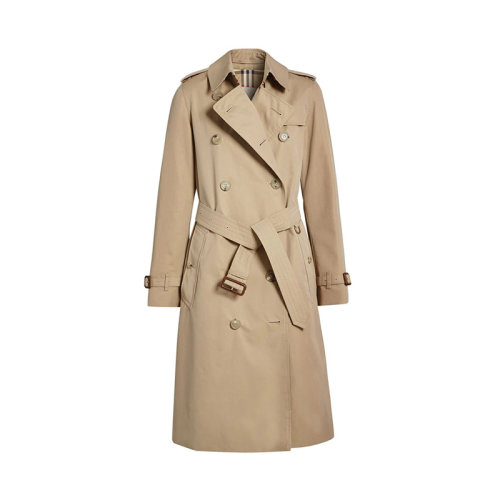 BURBERRY/博柏利 女士卡其色中長(zhǎng)款大衣風(fēng)衣 8045288