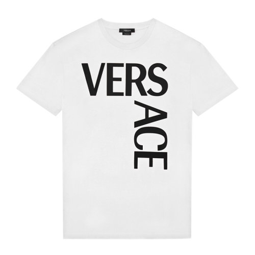 VERSACE/范思哲 男士純色棉質經典字母徽標印花裝飾圓領上衣短袖T恤 1001288-1A00922 多色可選