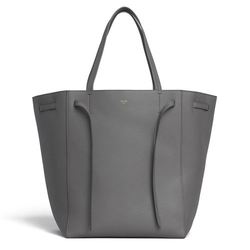 CELINE/賽琳 經典PHANTOM系列 灰色荔枝紋小牛皮中號手提單肩托特購物包 189143TNI.10DC