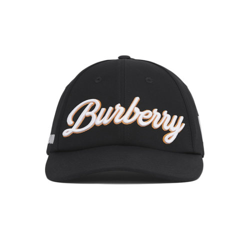 BURBERRY/博柏利 22年秋冬新款 男女同款海軍藍色純棉刺繡蒙太奇裝飾嘎巴甸棒球帽鴨舌帽80562751