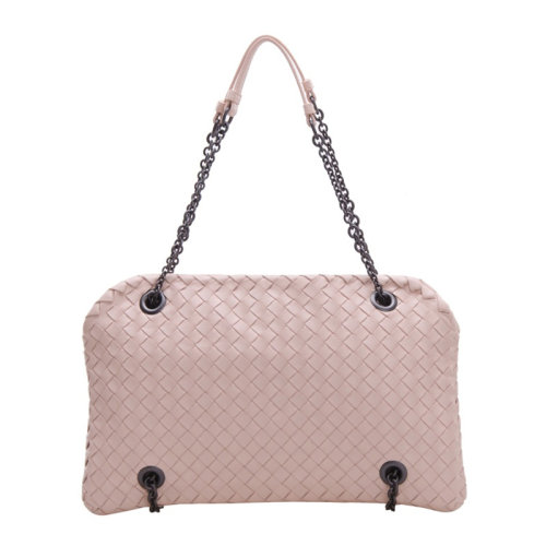 Bottega Veneta/葆蝶家 女士裸粉色羊皮經典編織款單肩包手提包鏈條包女包 293747-V0016-6861