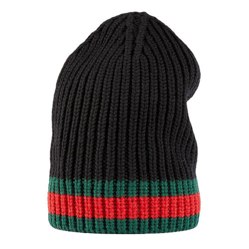 GUCCI/古馳  男士黑色羊毛時尚經典針織帽帽子  429753 4G206 1000  GMH0012CD