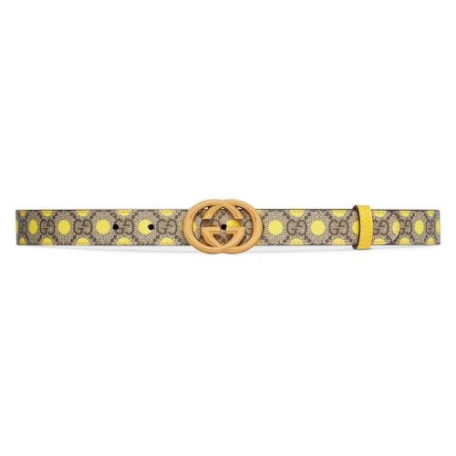  GUCCI古馳 22年秋冬 女士 互扣式雙G波點腰帶 709982 FAAKK 8531