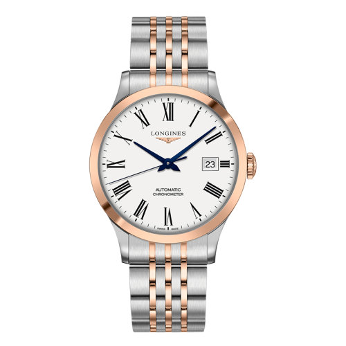 LONGINES/浪琴  開創(chuàng)者系列 自動機械表精鋼玫瑰金表殼白盤男表40毫米L2.821.5.11.7