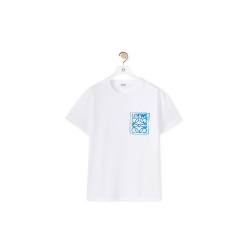  LOEWE羅意威 22年秋冬 男士 短袖T恤 Anagram fake pocket T-shirt in cotton H526Y22X25-2100
