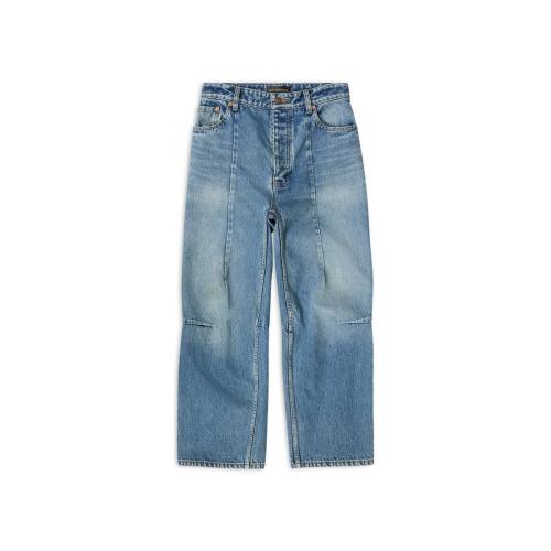  BALENCIAGA巴黎世家 22年秋冬 女士 牛仔褲 Womens Biker Darts Trousers in Blue 719377TNW01