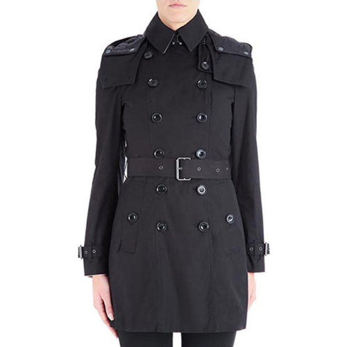 BURBERRY/博柏利20春夏 女裝 服裝 羊毛經典牛角扣毛呢連帽中長款 女士大衣外套