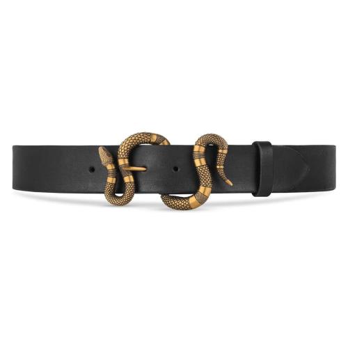  GUCCI古馳 22年秋冬 男士 蛇形圖案帶扣皮革腰帶 458935 CVE0T 1000