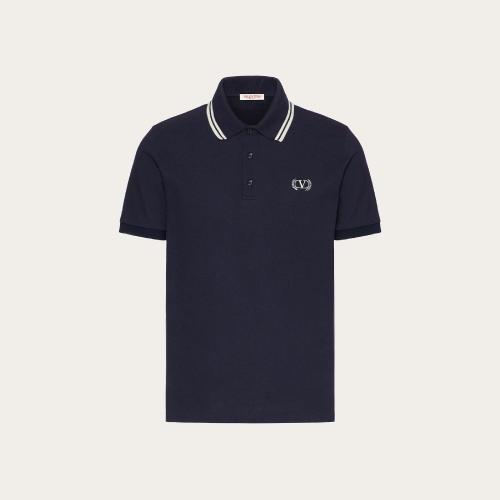  VALENTINO華倫天奴 22年秋冬 男士 短袖T恤 POLO EN PIQUé DE COTON A_VEC BRODERIE MAISON V