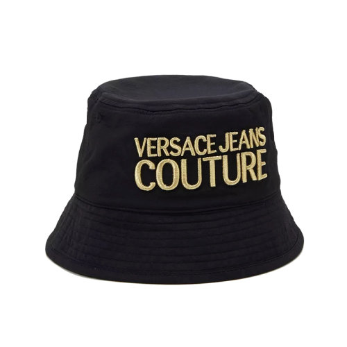 VERSACE JEANS/范思哲牛仔  男女同款黑色棉質時尚經典字母刺繡漁夫帽帽子  EE8GWAK05-E85070-EM27
