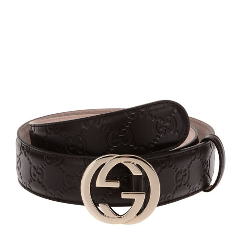 GUCCI/古馳 男士棕色牛皮經典雙G板扣式皮帶腰帶 370543-CWC1G-2140