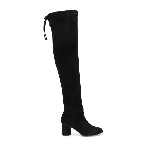 Stuart Weitzman/斯圖爾特韋茨曼 SW HELENA系列 女士麓皮系帶高筒靴過膝靴 黑