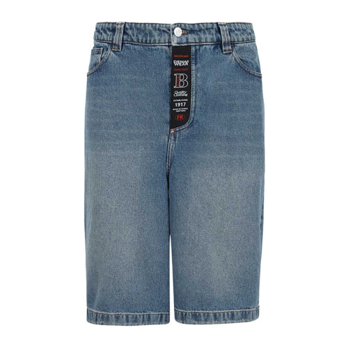 BALENCIAGA/巴黎世家 男士 服裝  藍色棉質牛仔休閑短褲 男士短褲