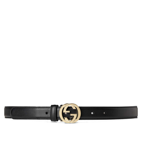 GUCCI/古馳  古琦腰帶 女士黑色牛皮經典金色雙G扣頭板扣腰帶 370717 AP00G 1000