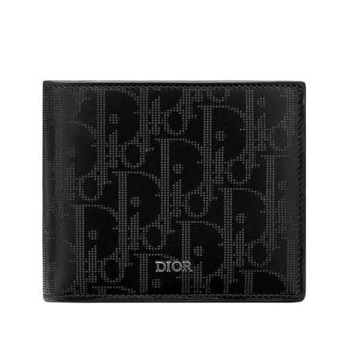 DIOR/迪奧 20  男士黑色DiorObliqueGalaxy皮革錢包2ESBC027VPD_H03E