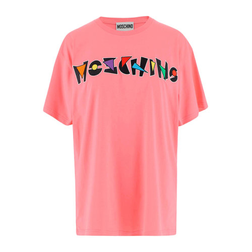MOSCHINO 莫斯奇諾 女士服裝  圓領字母LOGO印花棉質短袖T恤 女士短袖T恤