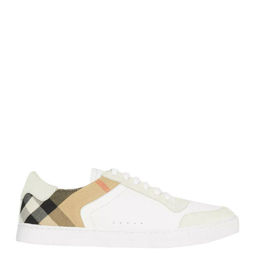 BURBERRY/博柏利 22年早春新款 男士光白色麂皮拼小牛皮革格紋運動鞋80241251