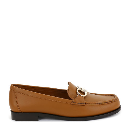 Salvatore Ferragamo/菲拉格慕 GANCINI莫卡辛鞋 女士平跟鞋 淺棕色 730207-01N660